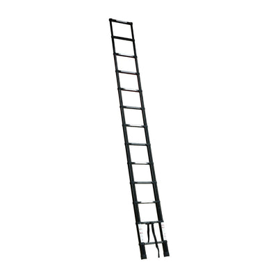 Black 3.8m Portable Telescopic Ladder With Carry Bag