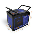 Baintech 12 V 110 Ah deep‑cycle lithium battery with Bluetooth BMS front view