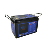 Baintech 12.8 V 200 Ah lithium deep‑cycle battery with Bluetooth BMS front view