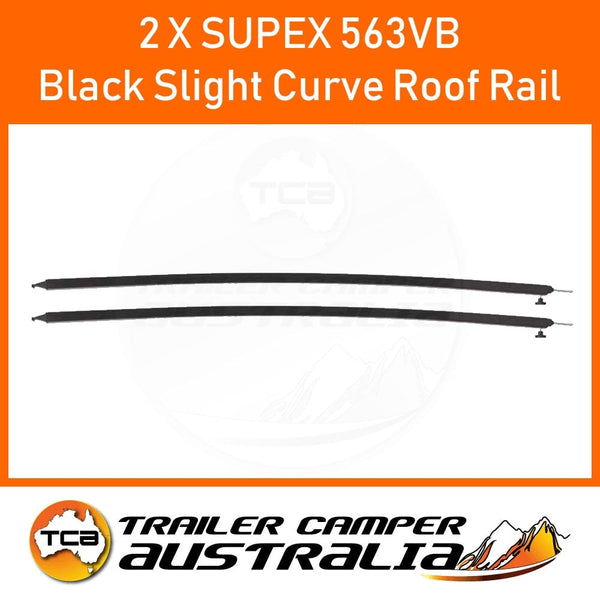 2 x Supex Slight Curve Roof Rail Black