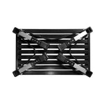 Folding caravan entry step with anti-slip surface and adjustable legs