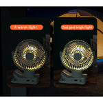White USB Portable Camping Fan With LED Light And Remote Control