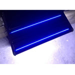Manual camper step with illuminated edge