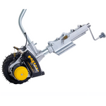 Heavy duty motorised jockey wheel with swivel mount for industrial applications