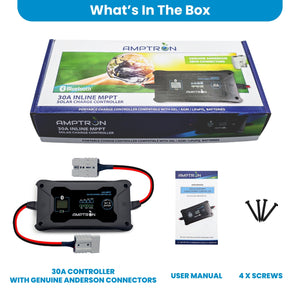 Amptron 30A MPPT Solar Controller 12/24V w/ Bluetooth