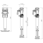 Black Corner Steady Lift Jack with 650mm Drop Down Function for Easy Height Adjustment