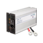 Amptron AC to DC battery charger, 12V 30A output for LiFePO4 batteries, compact design suitable for automotive and solar applications.