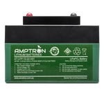 Close-up of 12V 22Ah LiFePO4 battery terminals