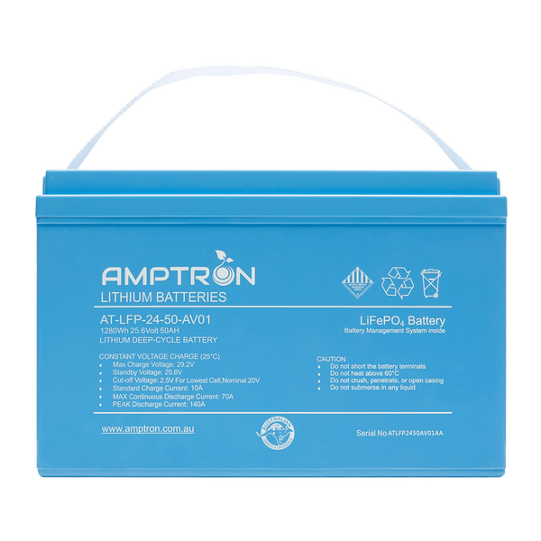 24V 50Ah / 70A Continuous discharge LiFePO4 Battery