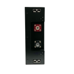 Side view of Baintech 150 Ah lithium battery showing slim profile and Bluetooth logo