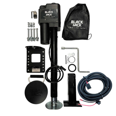 Maxi Black Jack 12V Electric Trailer Jack with Clamp & Harness - Easy Connect to Andersen Plug