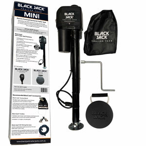 12V Electric Trailer Jack - Mini Black Jack Front View