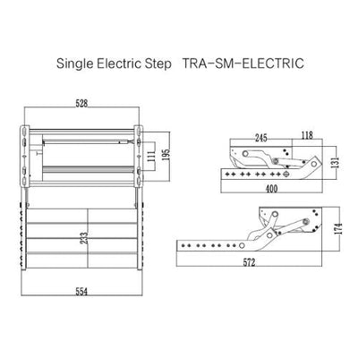 Black single-step for caravans and RVs