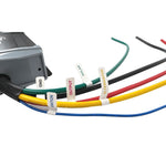 Top terminal view with BMS access and wiring for DC-DC charger connection