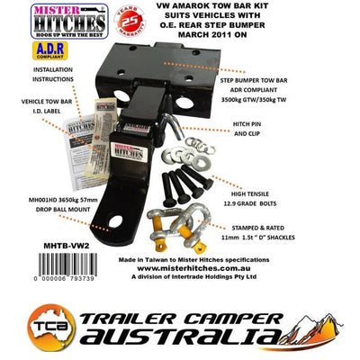 TOWBAR KIT SUIT VW AMAROK 2011 ON, WITH INTEGRATED REAR STEP