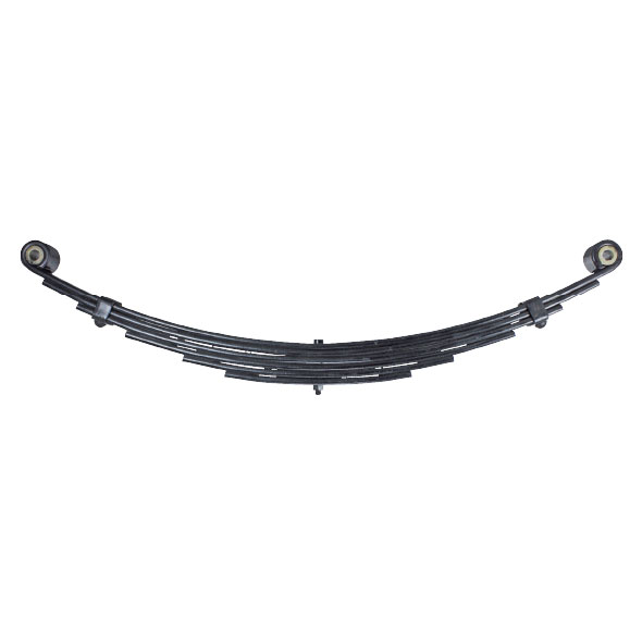 Ark 6 Leaf Shackle Spring 50mm Offset Bolt front view, showcasing heavy-duty construction