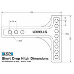 Adjustable drop hitch for improved towing clearance