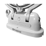 White caravan fan with soft rubber blades
