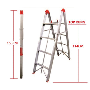 4-Step Aluminium Collapsible Box Stick Ladder With Carry Bag