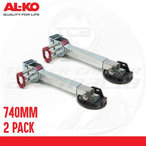 2 X ALKO 740mm Drop Down Stabiliser Leg Corner Steady AL-KO Big Foot Design
