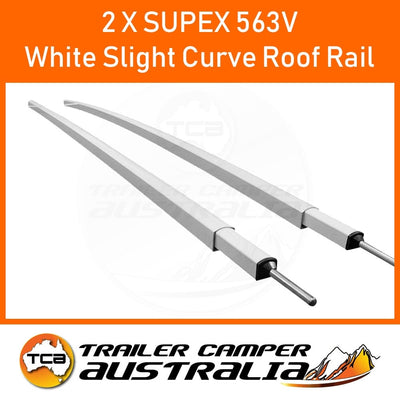 2 x Supex Slight Curve Roof Rail White