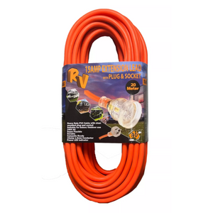 RV Heavy Duty 20M 15A Extension Lead Cord Caravan Charging Cable