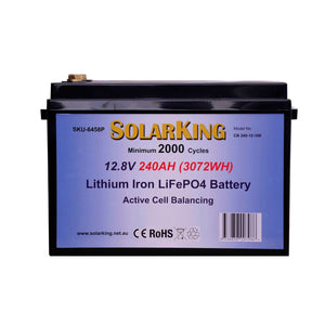 Solarking 240Ah 12V Lithium Battery LiFePo4 100A BMS Prismatic Cell Active Balancing