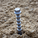 Close-up of alloy screw peg tip