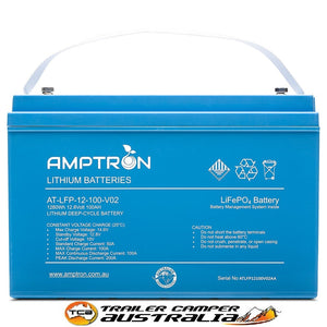 Amptron 100Ah LiFePO4 Battery Front View