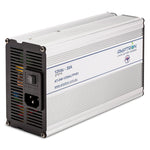 High-efficiency Amptron 12V 30A lithium iron phosphate charger, designed for LiFePO4 batteries, with cooling vents and LED status lights.