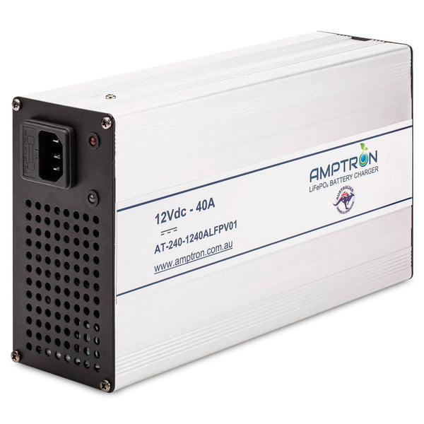 Amptron 12V 40A Lithium LiFePO4 Battery Charger AC-DC 240V
