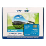 Amptron 40A MPPT Solar Charge Controller 12V 24V Bluetooth Lithium Profile