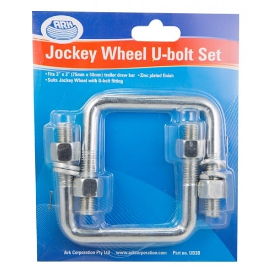 Ark Jockey Wheel U Bolt Set - Swivel, 75 x 50mm