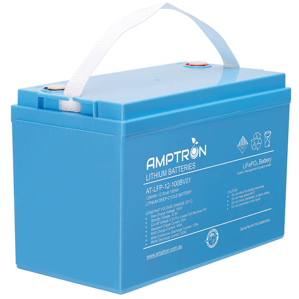Amptron 100Ah 12V Lithium Iron LiFePO4 Battery 175A BMS Prismatic Cell
