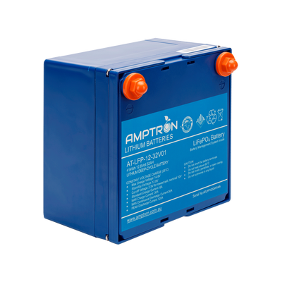 Amptron 12V 32Ah LiFePO4 Battery and Charger Combo kit
