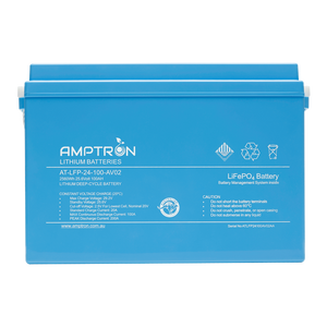 Side profile of Amptron 24V 100Ah lithium battery