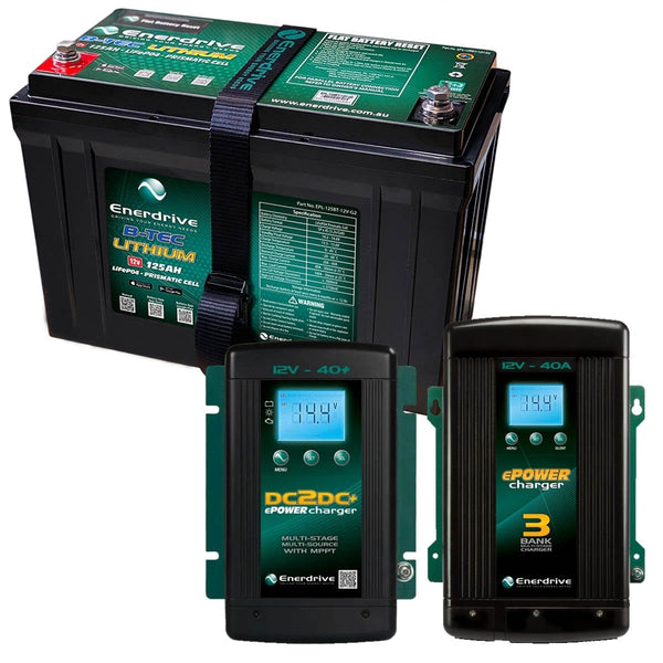 Enerdrive ePOWER B-TEC 12V 125Ah G2 Lithium Battery DC40A -AC 40A Charger
