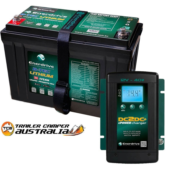 Enerdrive ePOWER B-TEC 12V 125Ah G2 Lithium Battery + DC2DC 40A Charger