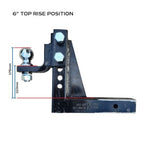Brutus 4.5T Adjustable Hitch 6"  Drop Rise with 70mm Tow Ball & Lock