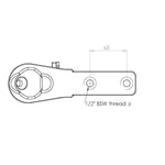 ARK 2 Hole RHS Threaded Coupling 50mm 2000kg