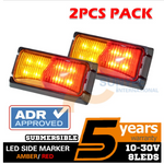 Pair LED Side Marker Amber Red Indicator Lights