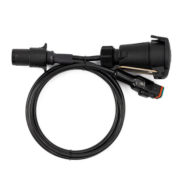 Electric brake controller adapter with 7 pin flat to 7 pin large round plug connector