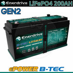 Enerdrive ePOWER B-TEC 12V 200Ah GEN 2 Lithium Battery + 40A AC Charger