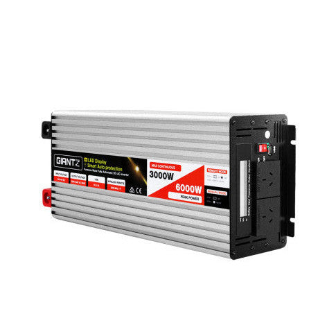 Giantz Power Inverter 3000W or 6000W Pure Sine Wave 12V-240V Camping Boat Caravan
