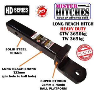 Mister Hitches 3650kg Ball Mount Long Reach 322mm