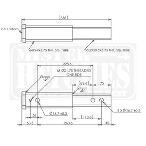 MISTER HITCHES 9" Hitch Extender Fits 2" x 2" Receivers