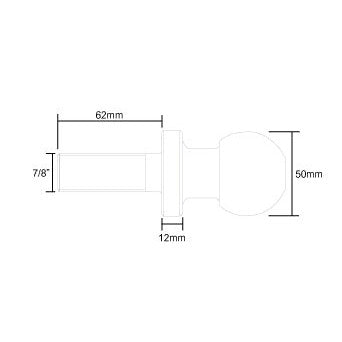 Ark 50mm Tow Ball with 7/8" Shank x 62mm Length | 3.5T Rated