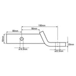 Ark 190mm Tow Ball Mount and 50mm Towball - 3500kg Towing Capacity TBH190B