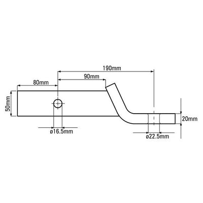 Ark 190mm Tow Ball Mount - 3500kg Towing Capacity TBH190