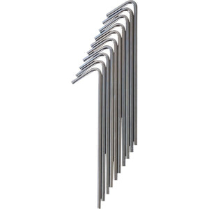 10 Pack  Zinc Tent Peg  6.3mm x 225mm